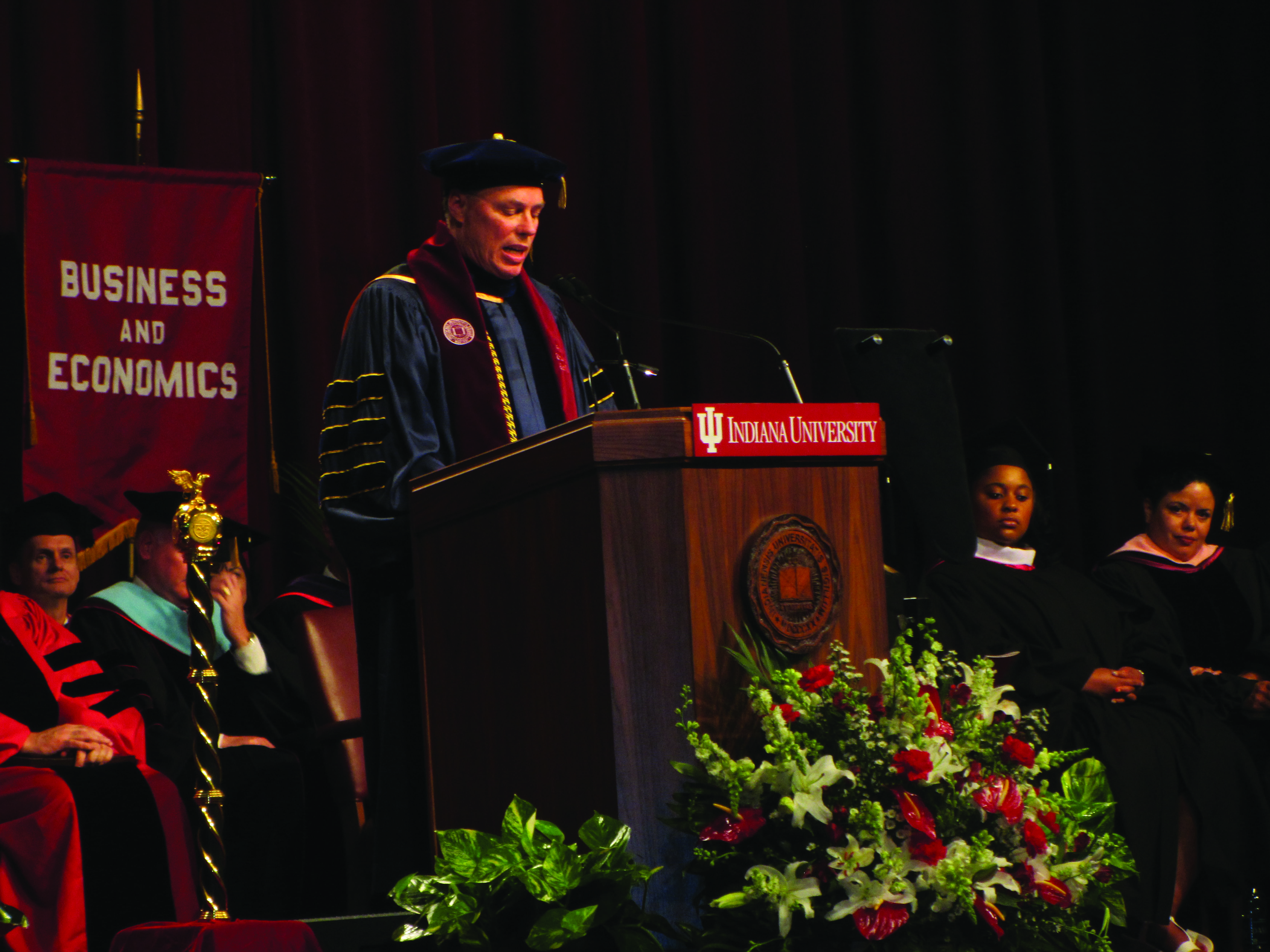 Chancellor Terry Allison gave his installation address in the Student Activities Center  Provided/Communications Office, IU South Bend