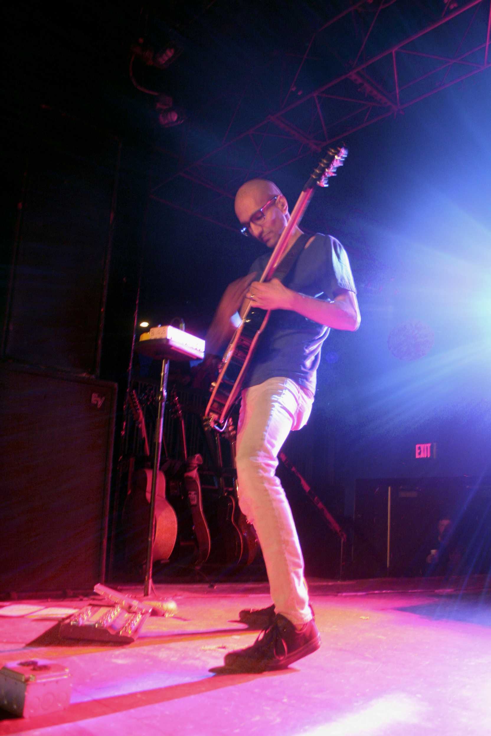 Guitarist Sameer Bhattacharya of Flyleaf onstage at Club Fever.  Preface photo/Cecelia Roeder