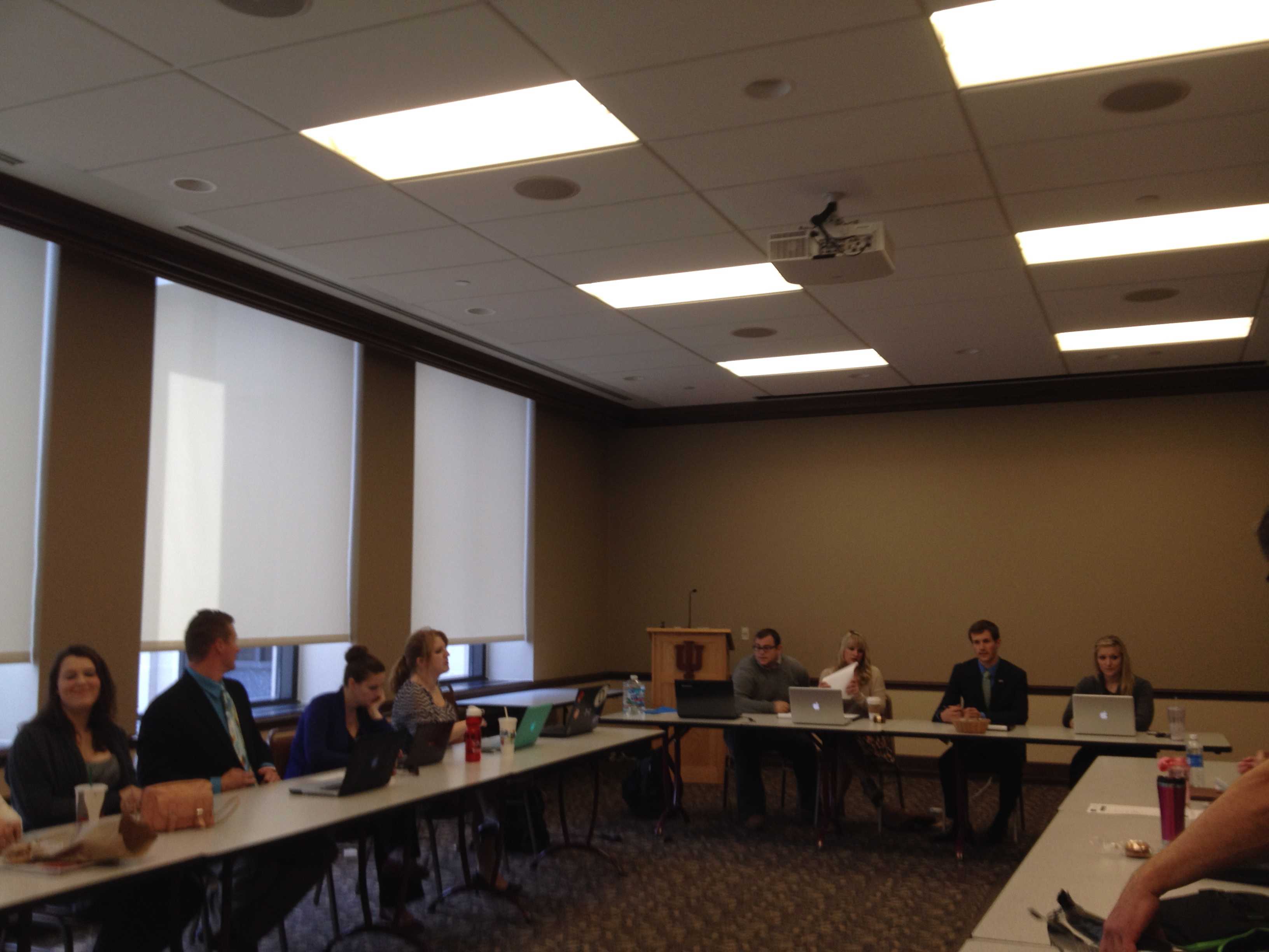  Student government in action at a weekly meeting. Preface photo/Ryan Lohman
